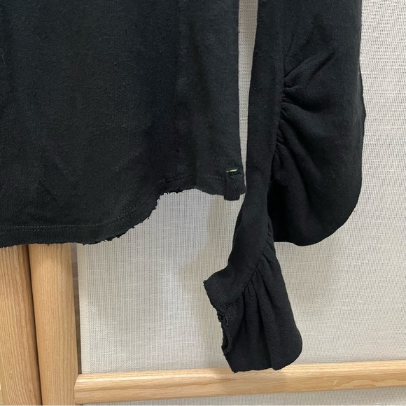 Free People Black Long Sleeve Cotton Shirt Size L - Picture 8 of 8